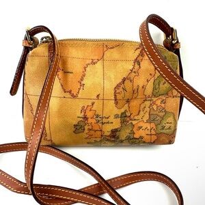 Alviero Martini Crossbody Bag 1A Classe Italian Geo Print World Map Small